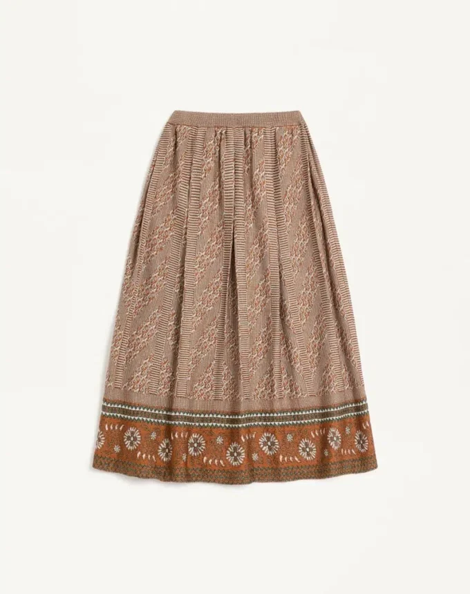 Falda de punto con estampado jacquard lurex Falda de punto con estampado jacquard lurex