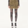 Falda de punto jacquard con estampado animal y lurex