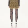 Falda de punto jacquard con estampado animal y lurex
