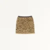 Falda de punto jacquard con estampado animal y lurex