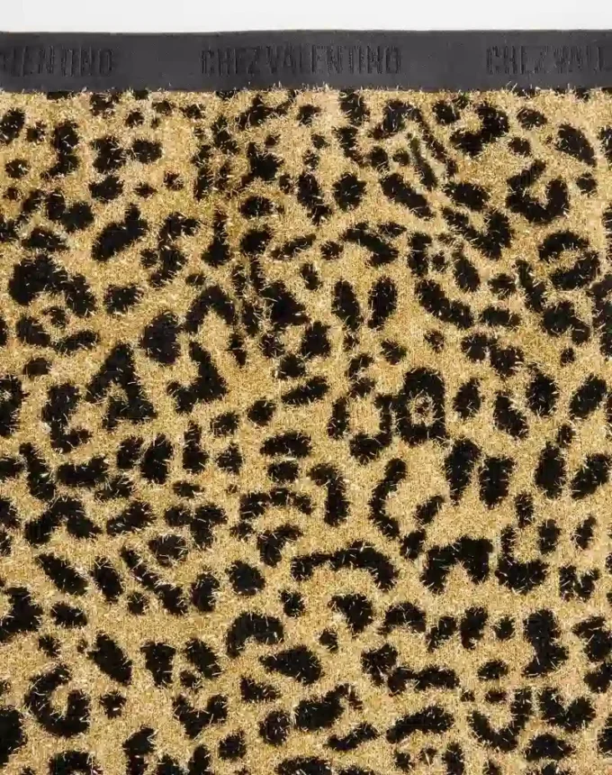 Falda de punto jacquard con estampado animal y lurex