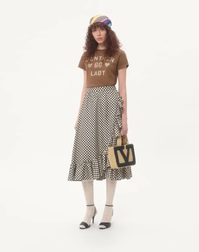 Falda de sarga con estampado Plus De Pois Falda de sarga con estampado Plus De Pois