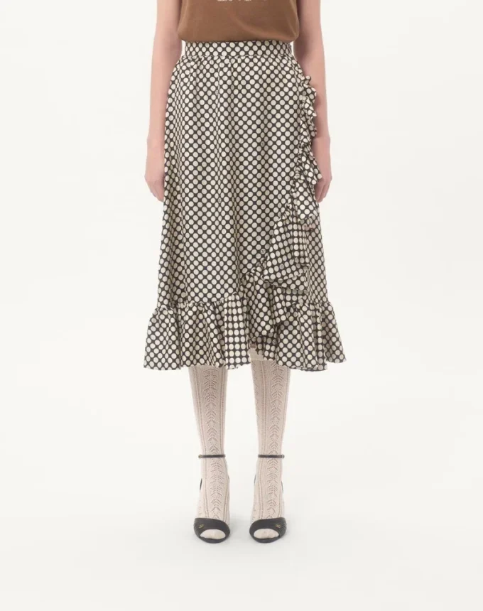Falda de sarga con estampado Plus De Pois Falda de sarga con estampado Plus De Pois