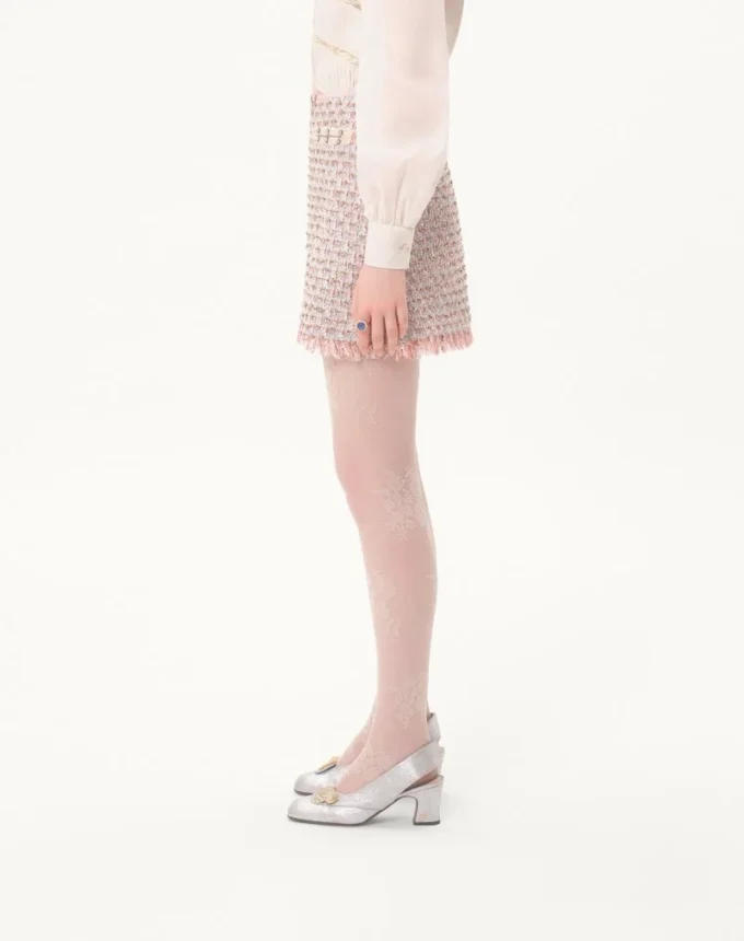 Falda de tweed con cinta Falda de tweed con cinta