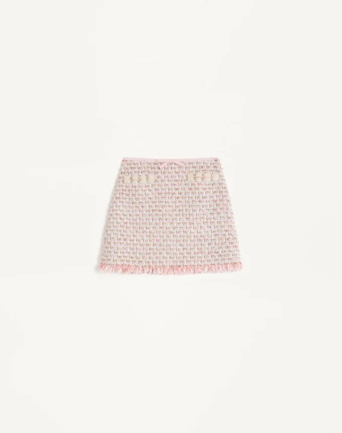 Falda de tweed con cinta Falda de tweed con cinta