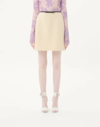 Falda lisa de tweed de lana Falda lisa de tweed de lana