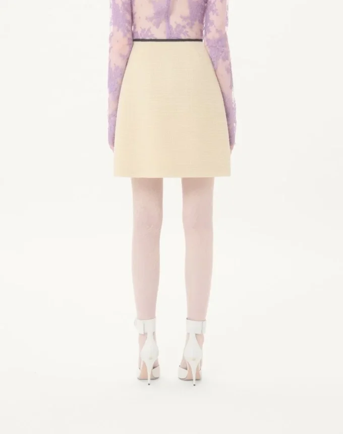 Falda lisa de tweed de lana Falda lisa de tweed de lana