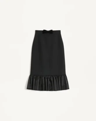 Falda midi de crepé couture Falda midi de crepé couture