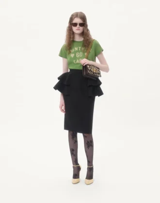 Falda midi de crepé couture Falda midi de crepé couture