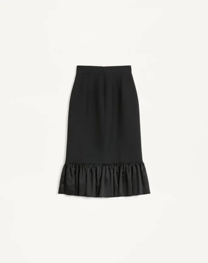 Falda midi de crepé couture Falda midi de crepé couture