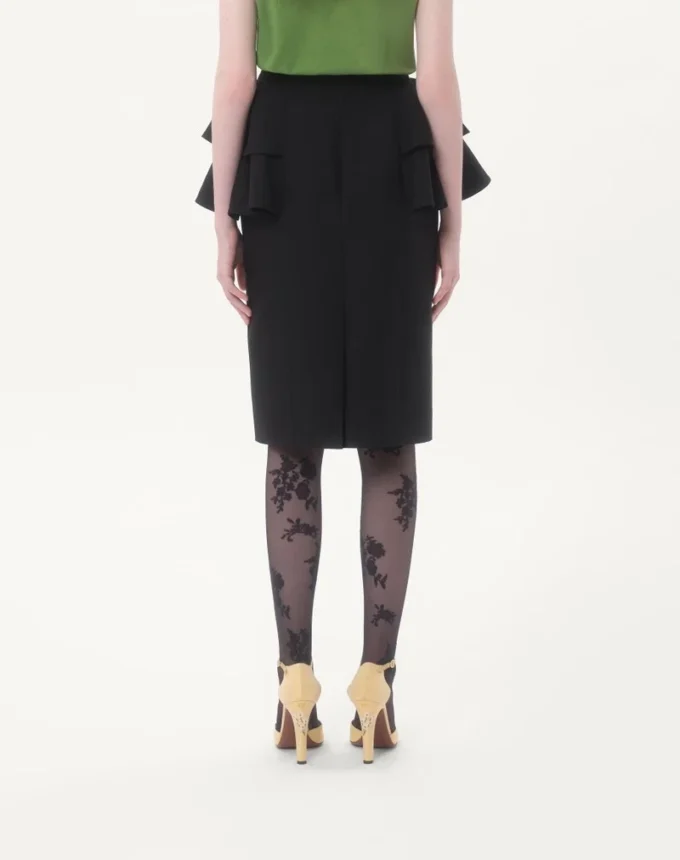 Falda midi de crepé couture Falda midi de crepé couture