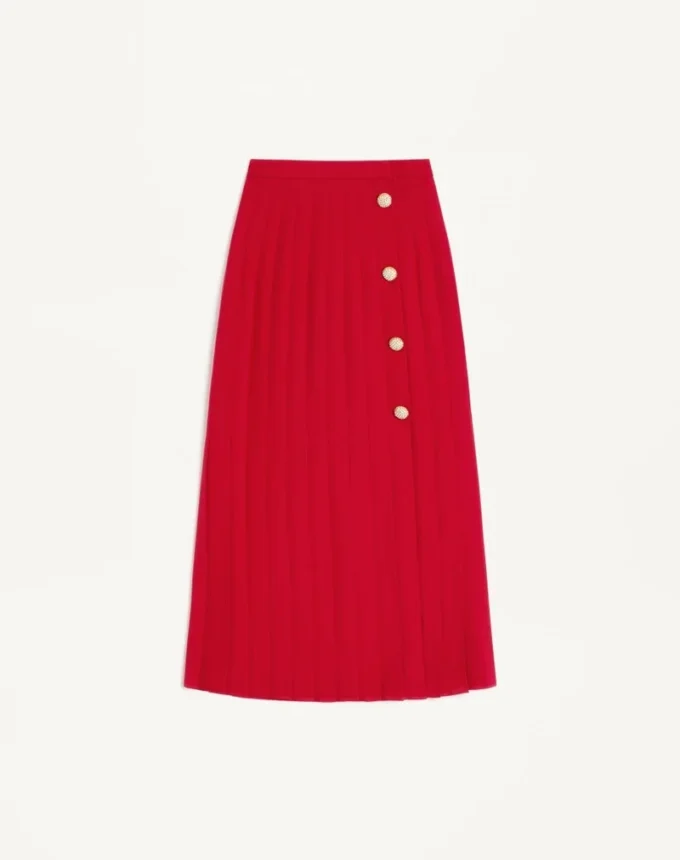 Falda midi de georgette Falda midi de georgette