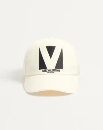 Gorra de béisbol de algodón con bordado de Chez Valentino