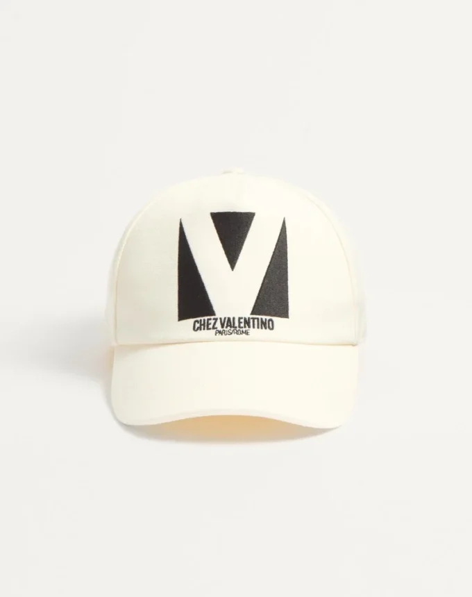 Gorra de béisbol de algodón con bordado de Chez Valentino