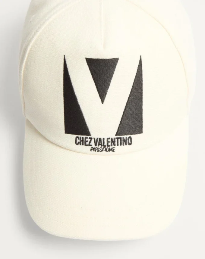 Gorra de béisbol de algodón con bordado de Chez Valentino