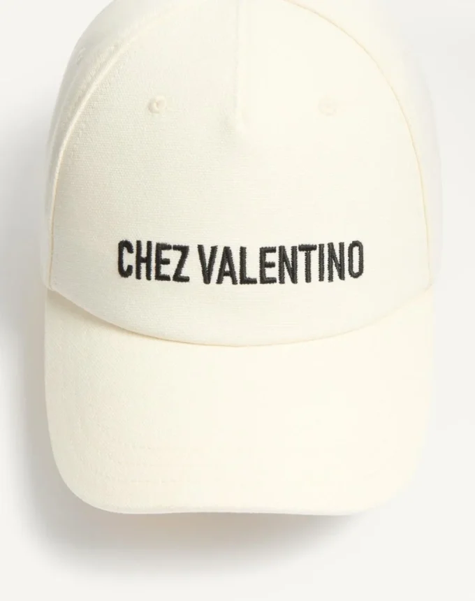 Gorra de béisbol de algodón con bordado de Chez Valentino