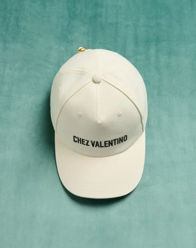 Gorra de béisbol de algodón con bordado de Chez Valentino