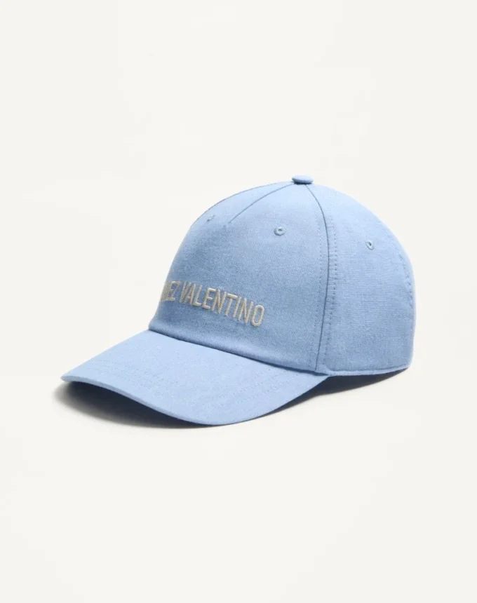 Gorra de béisbol de denim con bordado de Chez Valentino