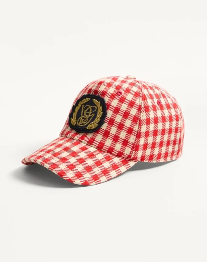 Gorra de béisbol Valentino Garavani de algodón y lana con parche Gorra de béisbol Valentino Garavani de algodón y lana con parche