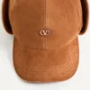 Gorra de béisbol Valentino Garavani Vlogo Signature en ante y piel de oveja