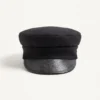 Gorra de lana VLogo Signature con visera de cuero
