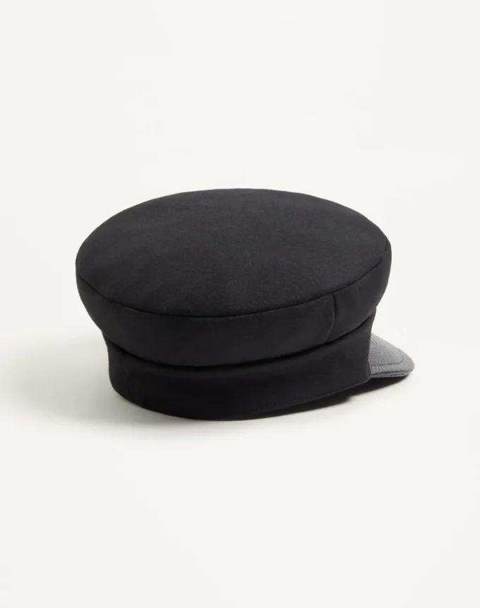 Gorra de lana VLogo Signature con visera de cuero