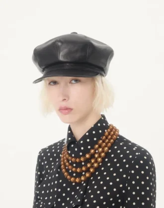Gorra de piel con el logotipo Vlogo de Valentino Garavani