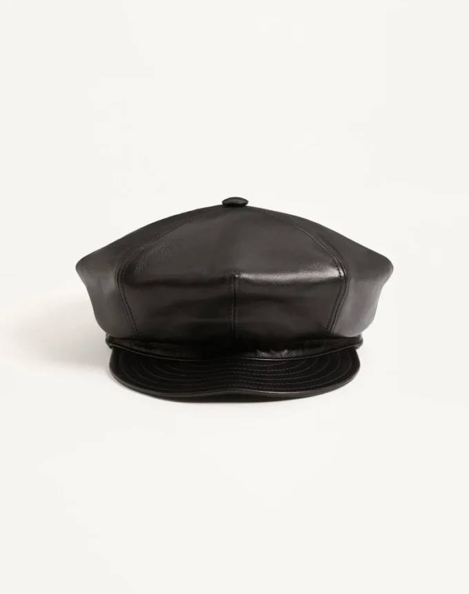 Gorra de piel con el logotipo Vlogo de Valentino Garavani