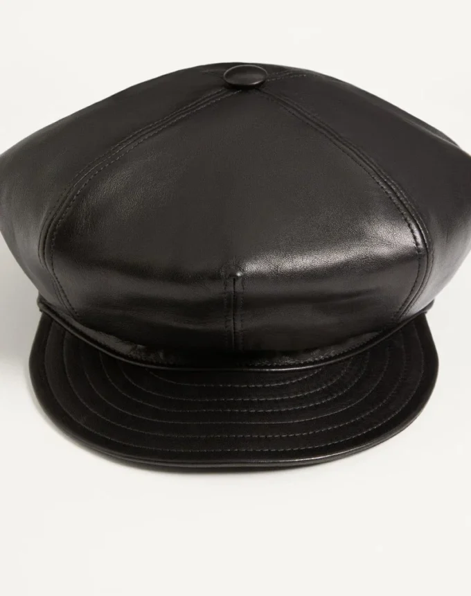 Gorra de piel con el logotipo Vlogo de Valentino Garavani