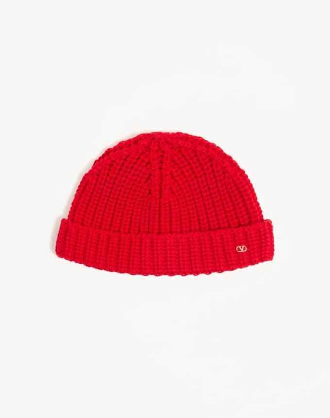 GORRO DE ALGODÓN DE PUNTO CON LOGOTIPO VLOGO