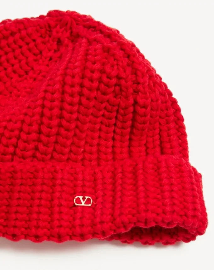 GORRO DE ALGODÓN DE PUNTO CON LOGOTIPO VLOGO
