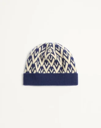 Gorro de lana de punto con firma Toute La V