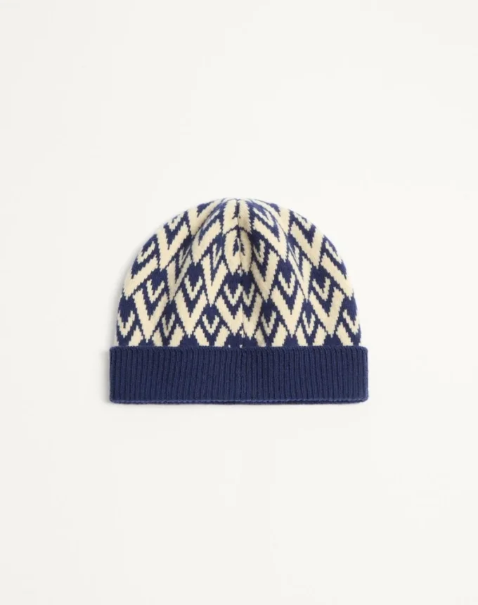 Gorro de lana de punto con firma Toute La V