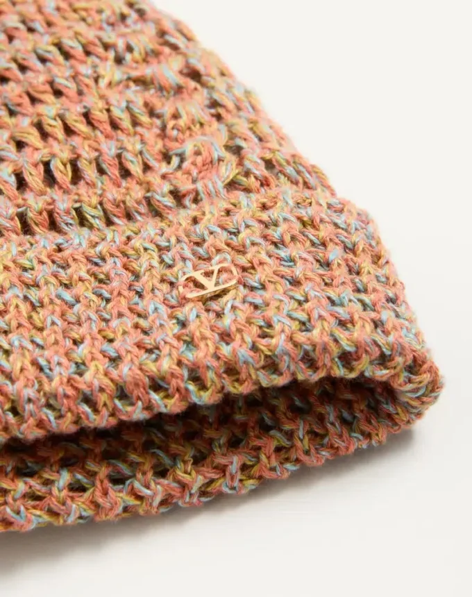 Gorro de punto con el logotipo Vlogo en lino y algodón