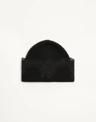Gorro VLogo Signature de cachemira y encaje