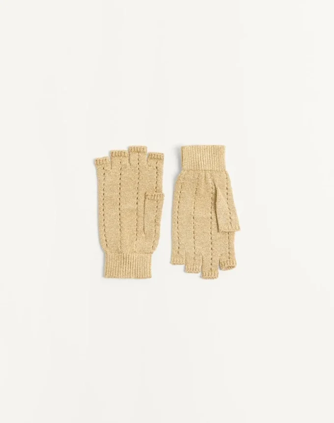 Guantes de punto sin dedos en lurex