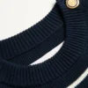 Jersey de algodón a rayas con cuello redondo y botones en los hombros