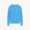 Jersey de cuello redondo de algodón con trenzado de Valentino y logotipo V en el pecho Jersey de cuello redondo de algodón con trenzado de Valentino y logotipo V en el pecho