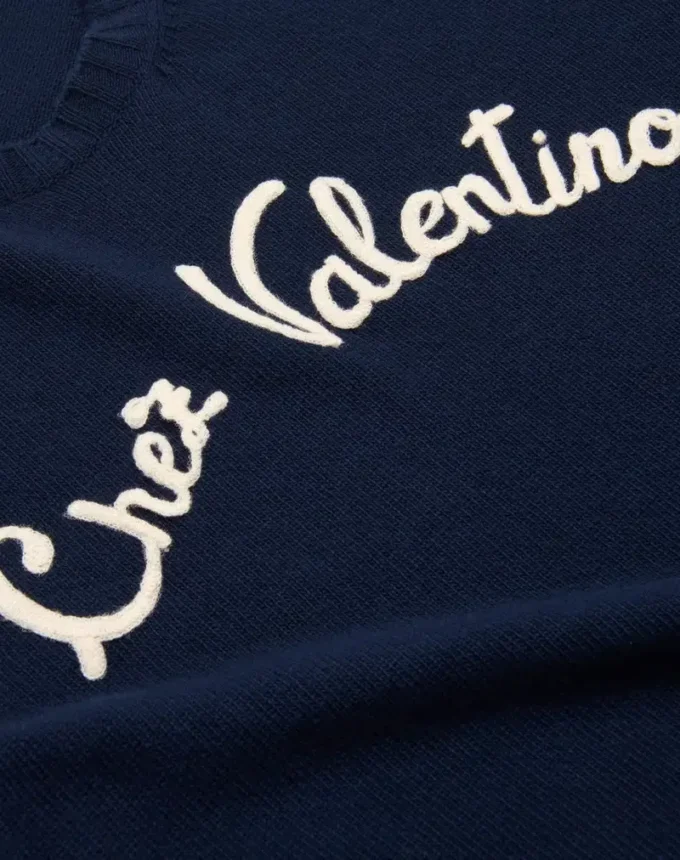 Jersey de cuello redondo de lana con bordado Chez Valentino Jersey de cuello redondo de lana con bordado Chez Valentino
