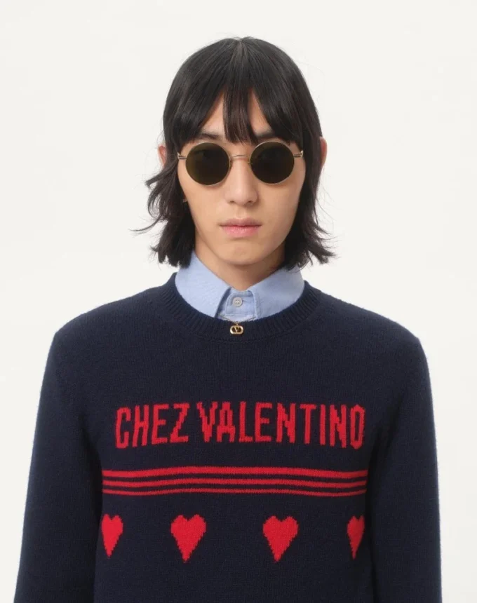 Jersey de lana con motivo jacquard Chez Valentino Jersey de lana con motivo jacquard Chez Valentino