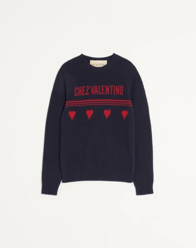 Jersey de lana con motivo jacquard Chez Valentino Jersey de lana con motivo jacquard Chez Valentino