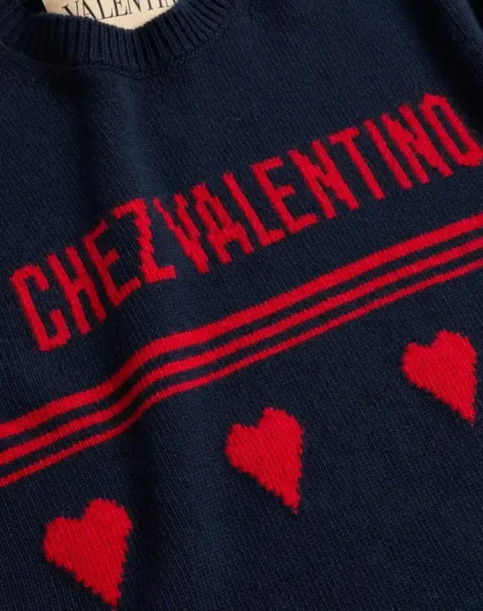 Jersey de lana con motivo jacquard Chez Valentino Jersey de lana con motivo jacquard Chez Valentino