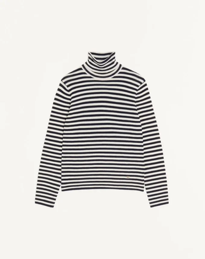 Jersey de lana de cuello alto Valentino con parche VLogo Jersey de lana de cuello alto Valentino con parche VLogo