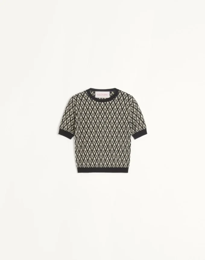 Jersey de lana jacquard Toute La V Jersey de lana jacquard Toute La V
