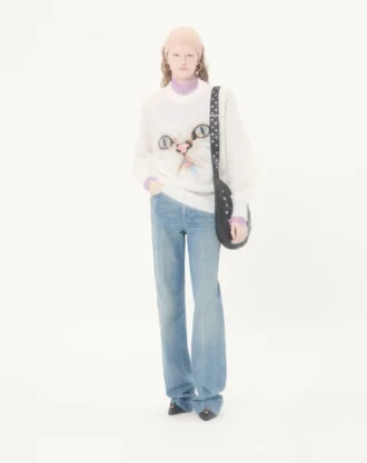 Jersey de lana mohair bordado