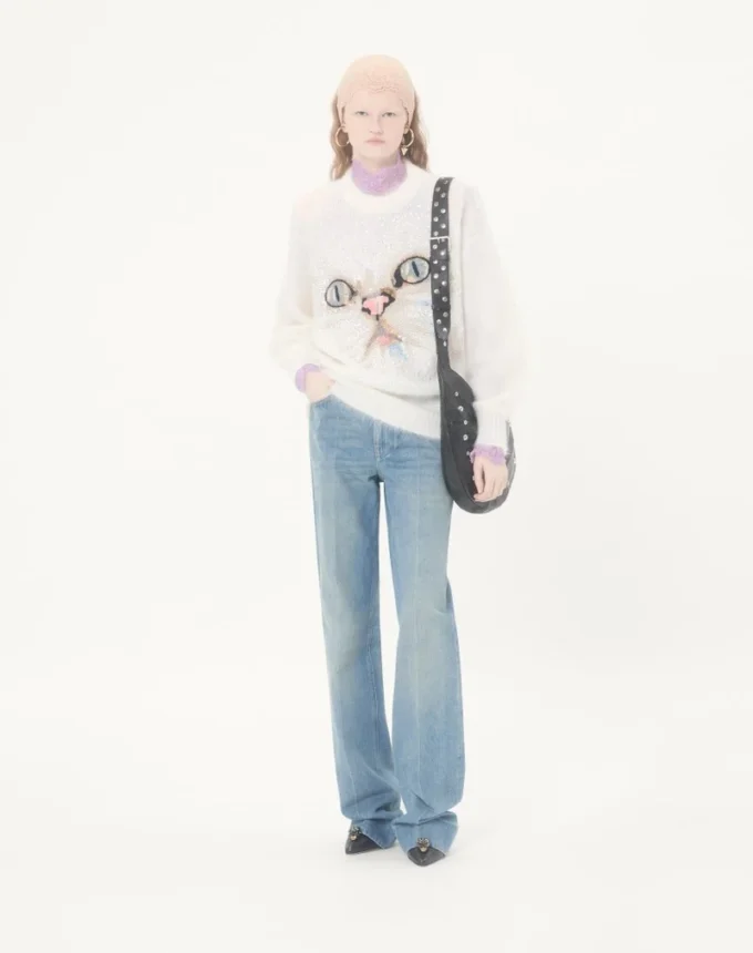 Jersey de lana mohair bordado Jersey de lana mohair bordado