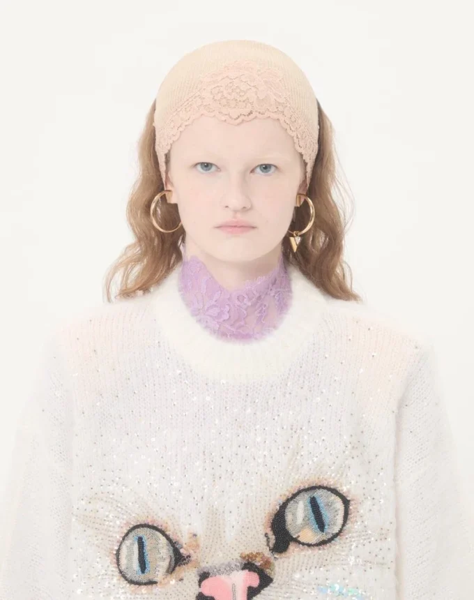 Jersey de lana mohair bordado Jersey de lana mohair bordado