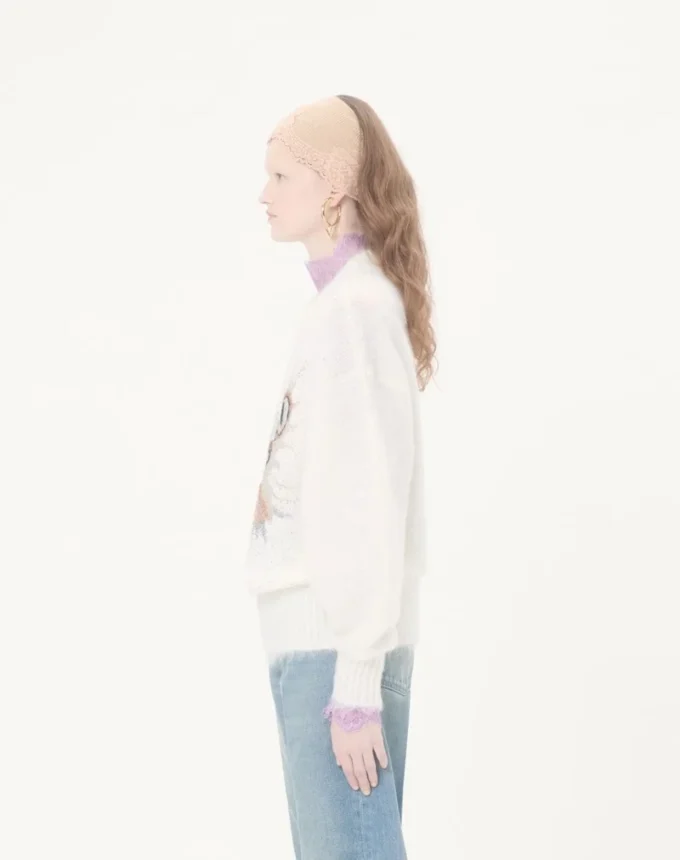 Jersey de lana mohair bordado Jersey de lana mohair bordado