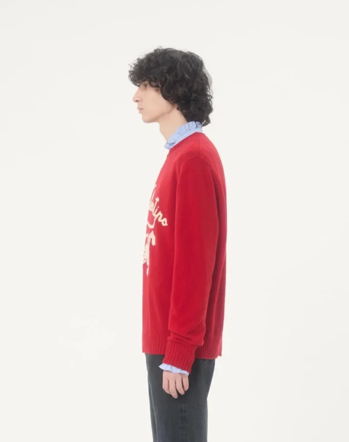 Jersey de lana Valentino con bordado Chez Valentino y pantera Jersey de lana Valentino con bordado Chez Valentino y pantera