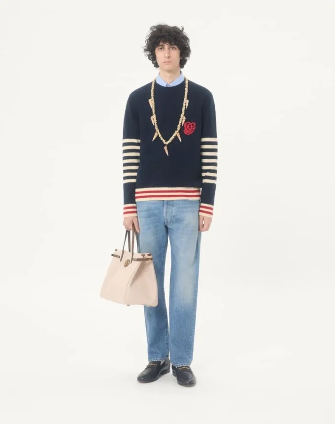 Jersey de lana Valentino con bordado VG